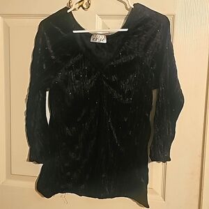 Long sleeve black velour blouse, must bundle